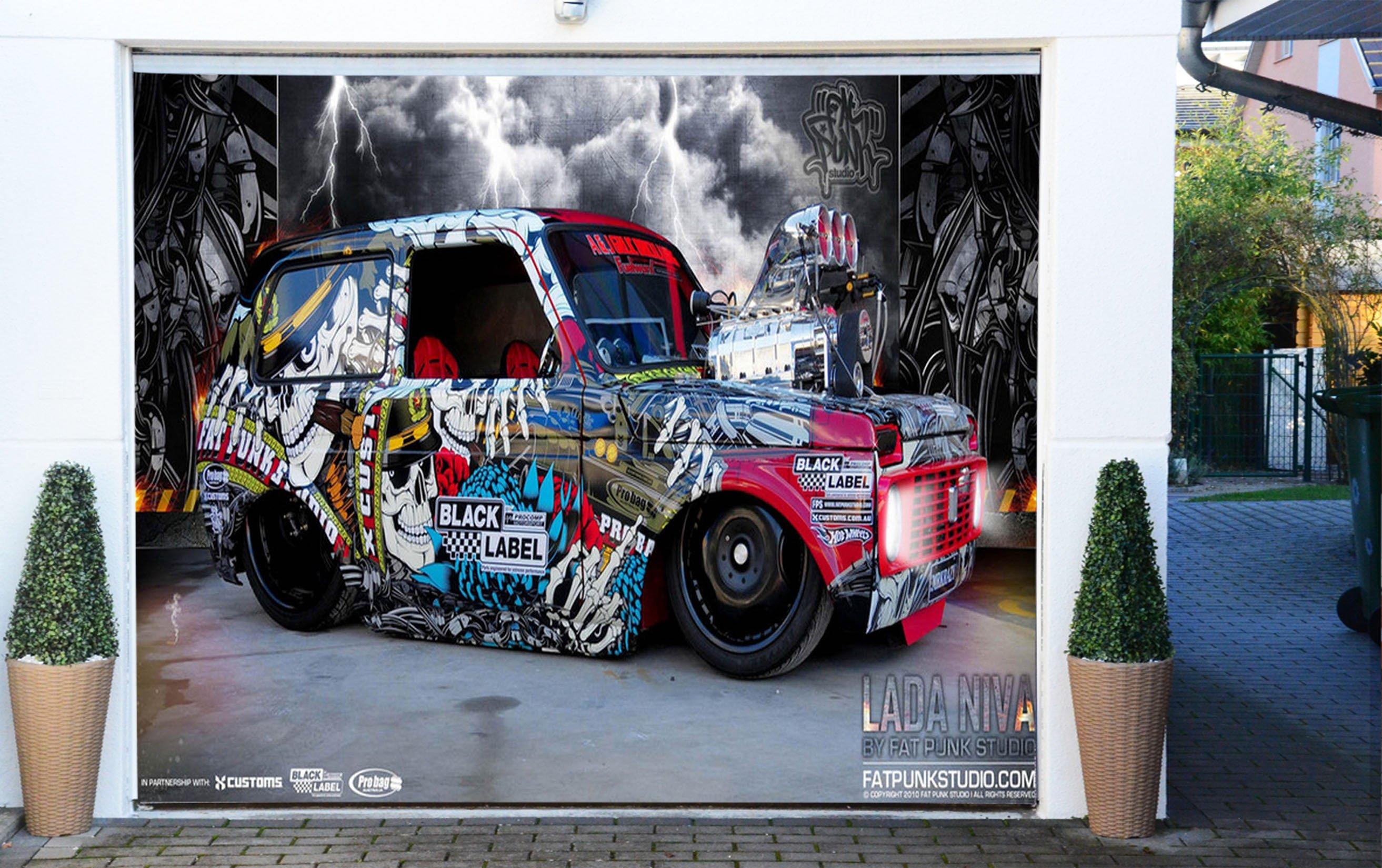 3d Car Graffiti 67 Garage Door Mural Aj Wallpaper