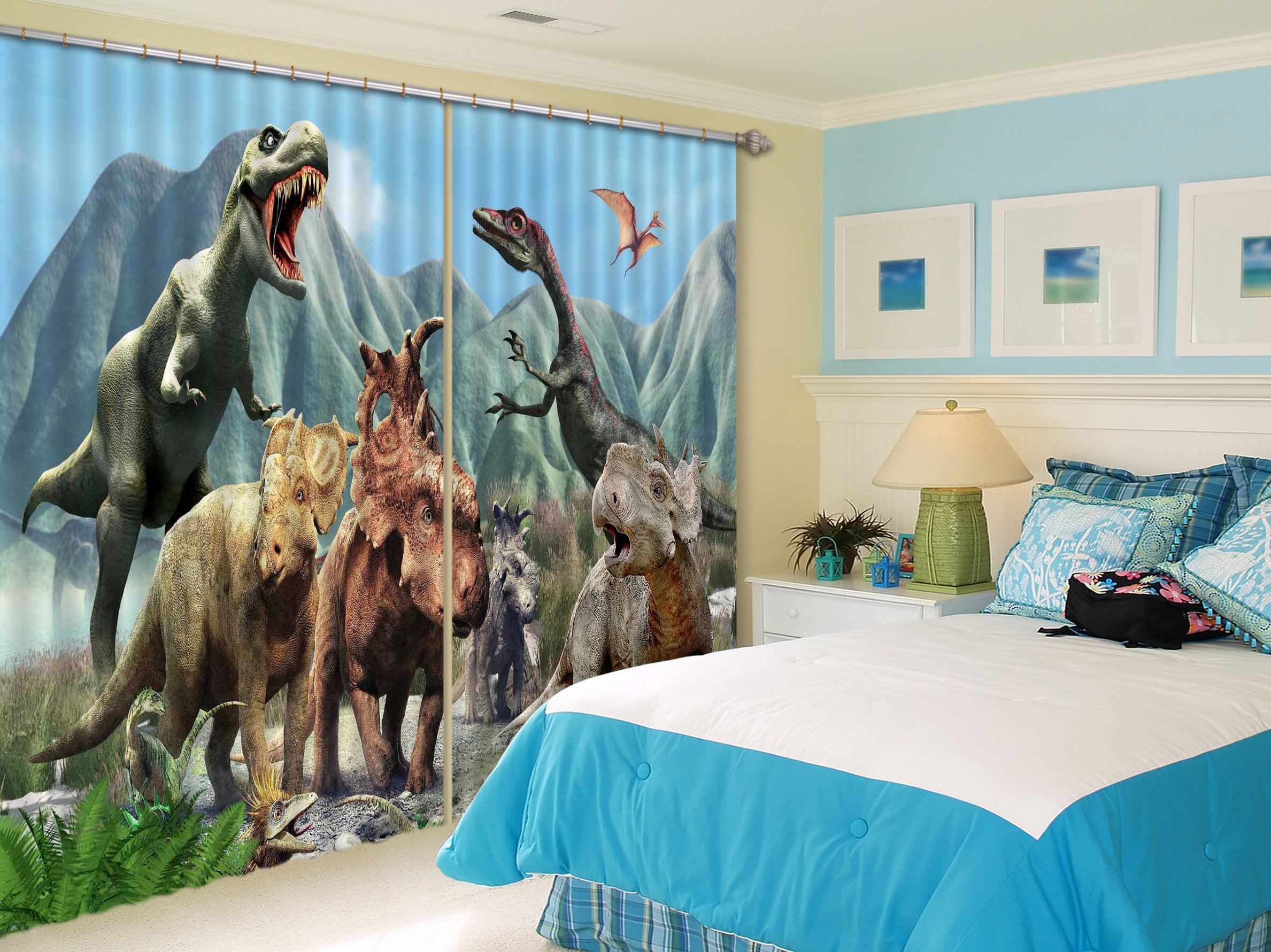 dinosaur bedding and curtains