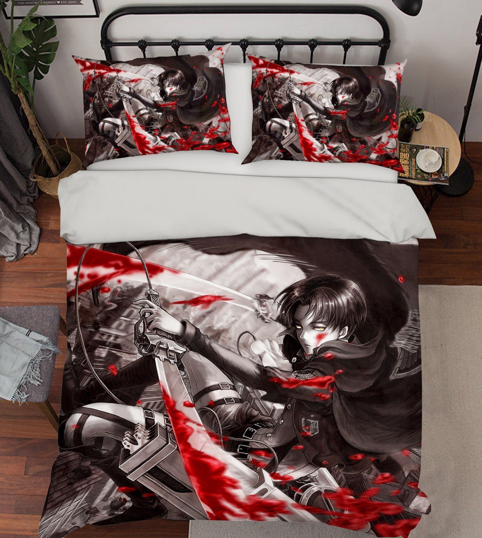 3d Attack On Titan 1 Anime Bed Pillowcases Quilt Aj Wallpaper