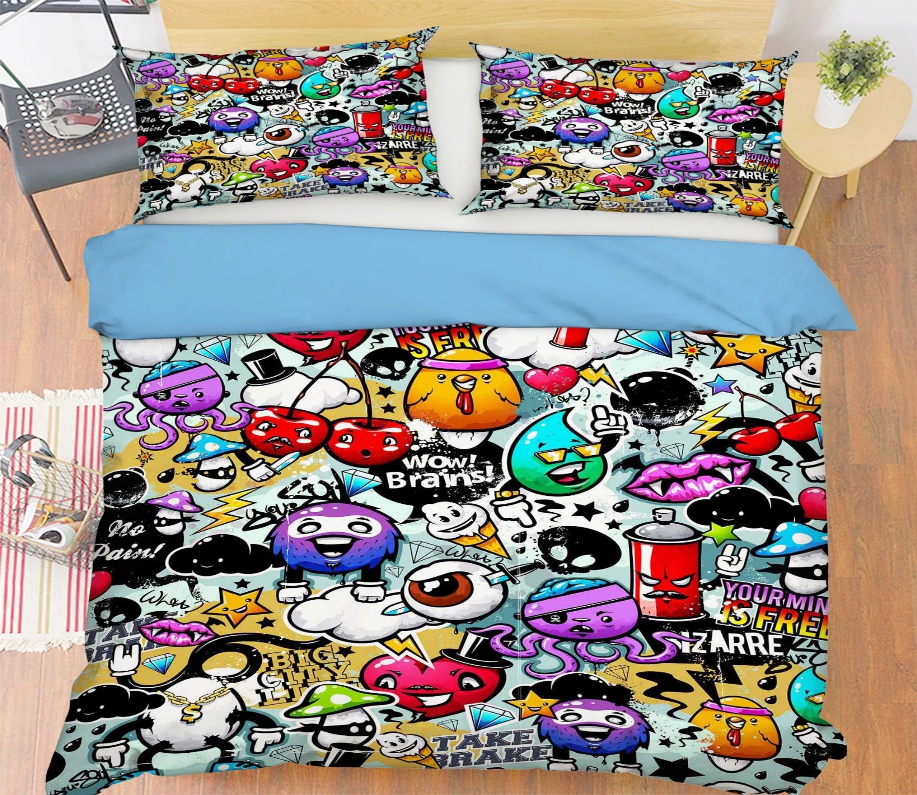 3d Graffiti Cartoon 221 Bed Pillowcases Quilt Aj Wallpaper