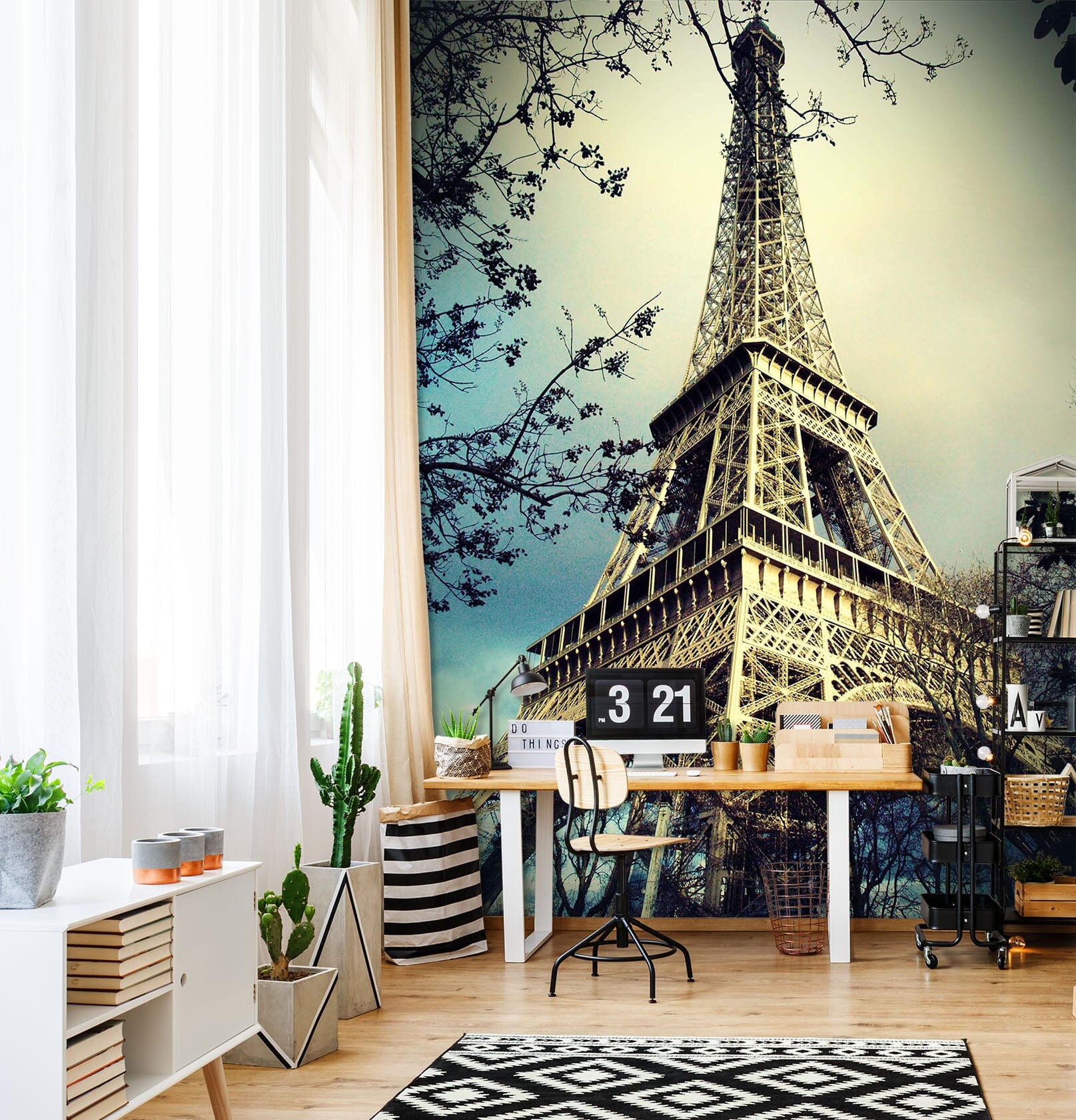 3D Eiffel Tower 103 Wall Murals | AJ Wallpaper