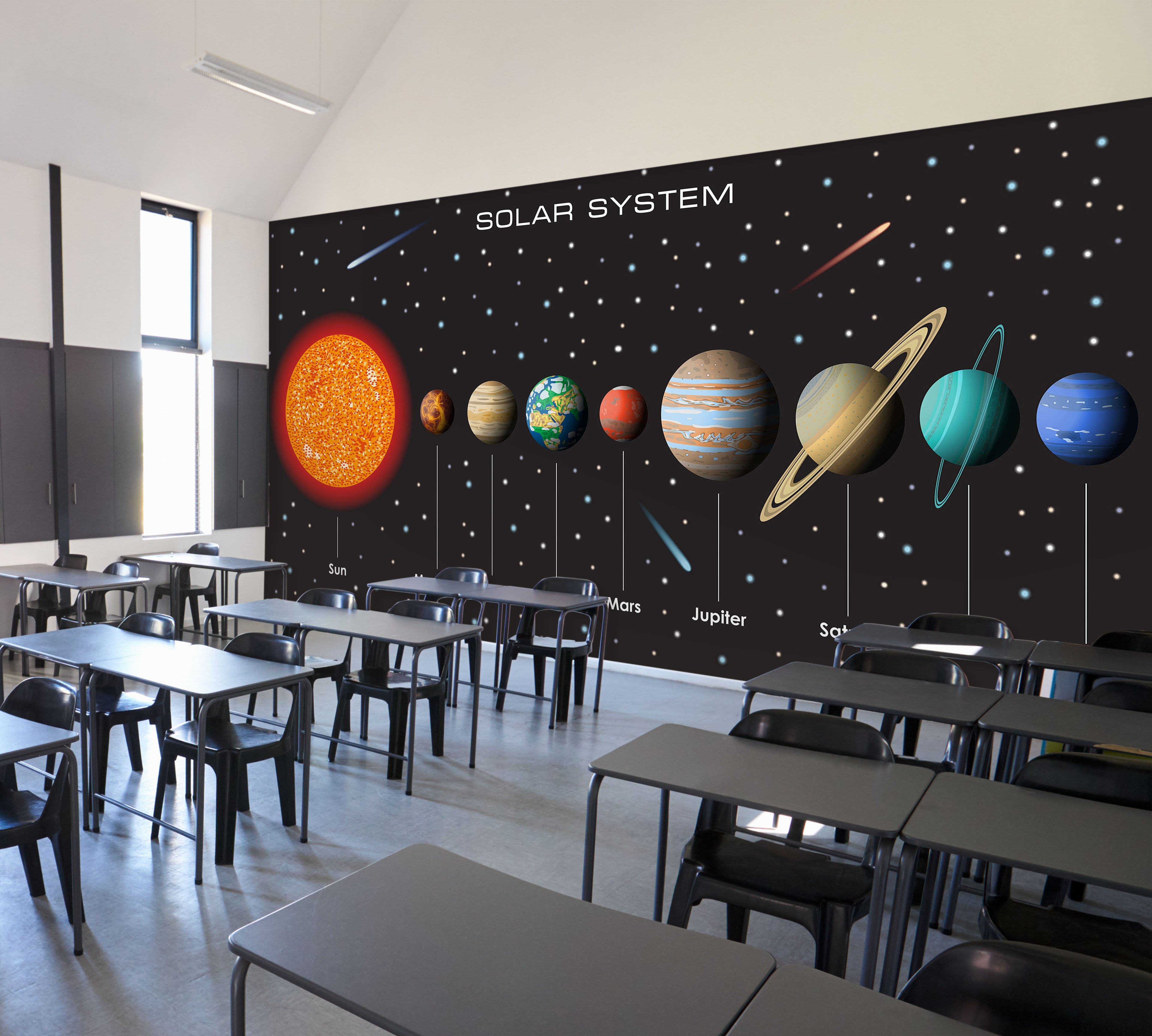 3D Planetary Solar System 174 Wall Murals | AJ Wallpaper