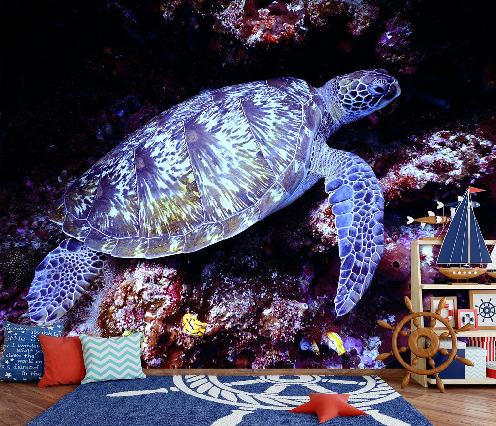 3D Purple Tortoise 259 Wall Murals | AJ Wallpaper