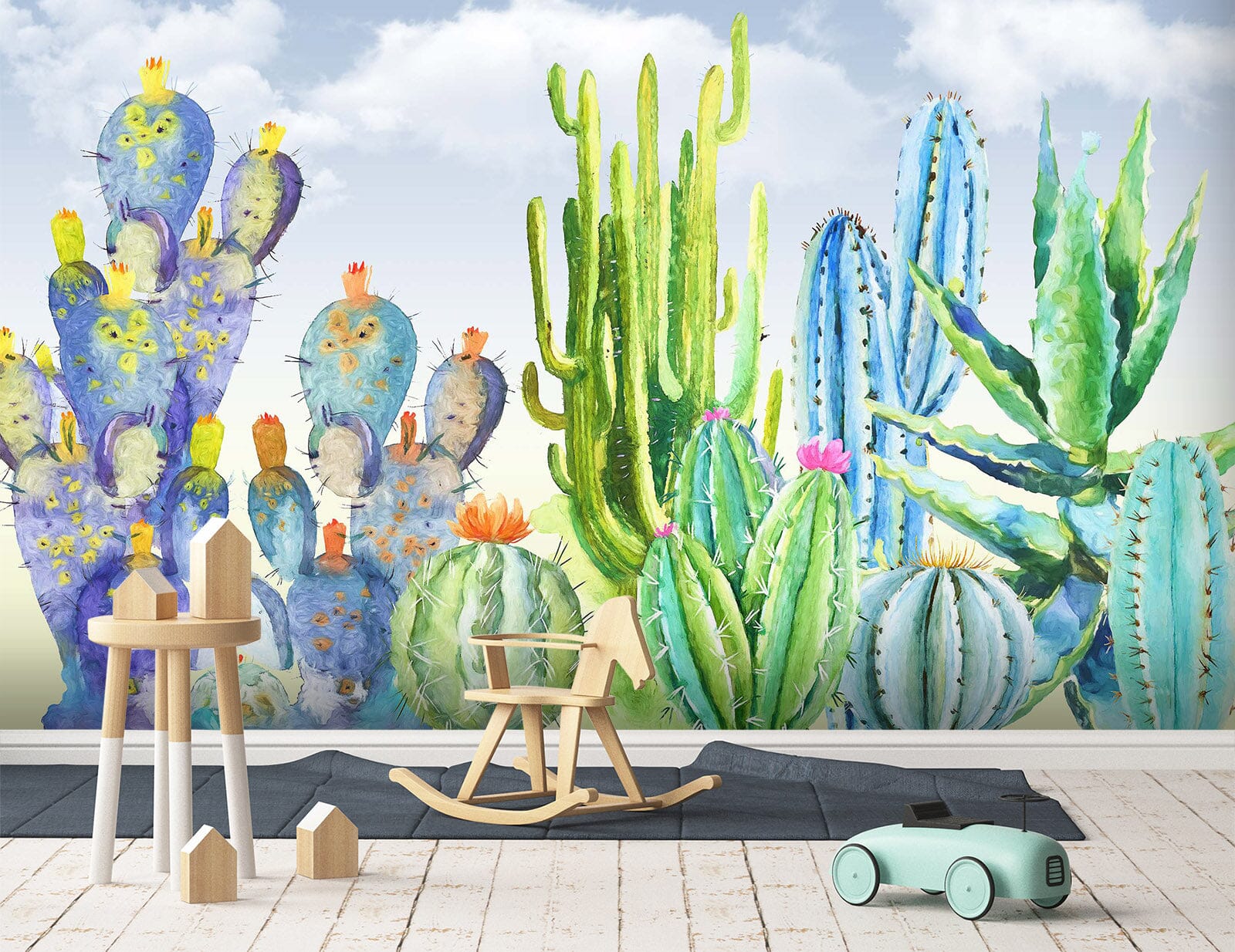 3D Green Cactus 025 Wall Murals | AJ Wallpaper