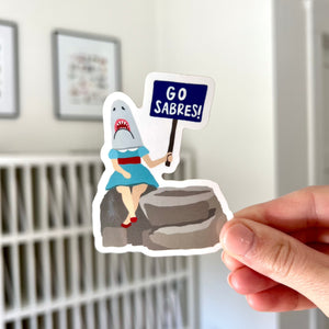Waterproof Vinyl Sticker, Shark Girl (Canalside) - Doster Paper Co.