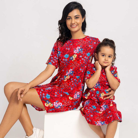 floral dress mom and daughter