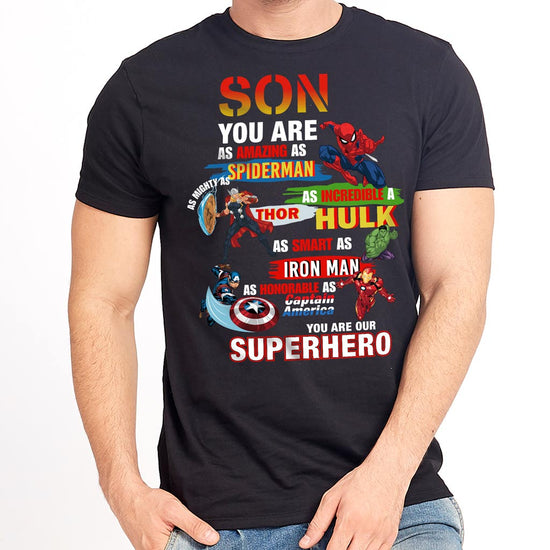 father son superhero shirts