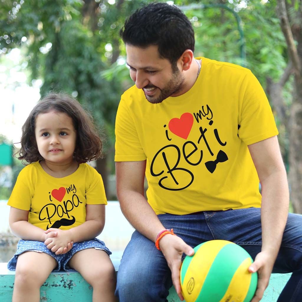 I Love My Papa/Beti, Matching Dad And Daughter Matching Tees ...