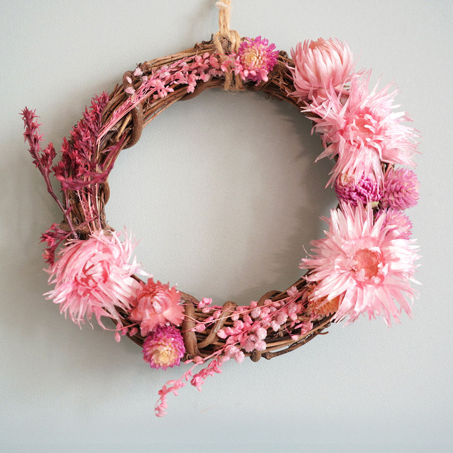 ピンクのお花のミニリース Craftie Home クラフティホーム