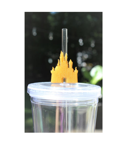 Straw Toppers Castle Straw Topper Disney Castle Inspired Disney