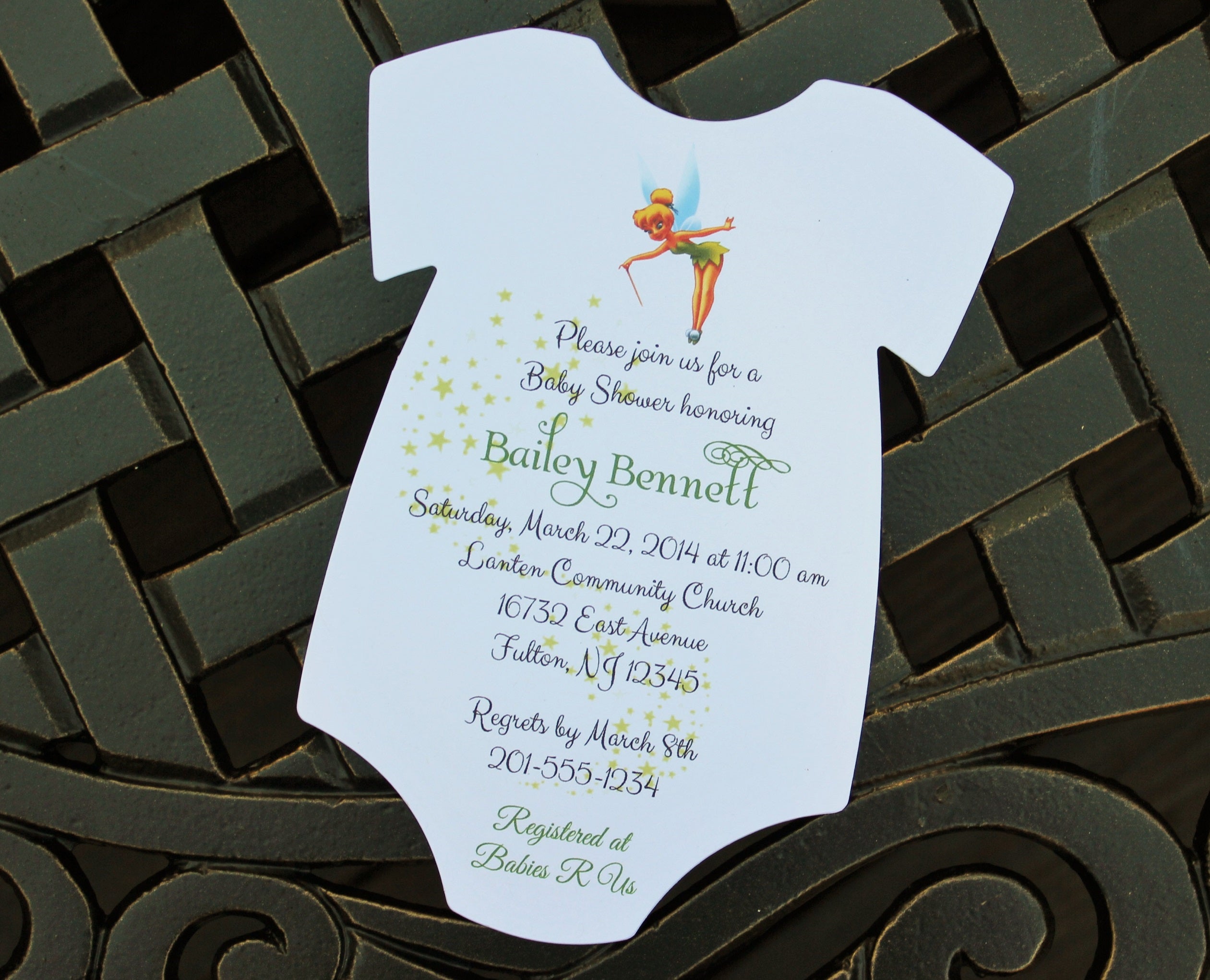 tinkerbell baby shower invitations