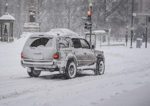 Car in snow storm