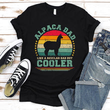 Load image into Gallery viewer, Vintage Alpaca Dad Like A Regular Dad But Cooler Alpaca Fathers Day T-shirt
