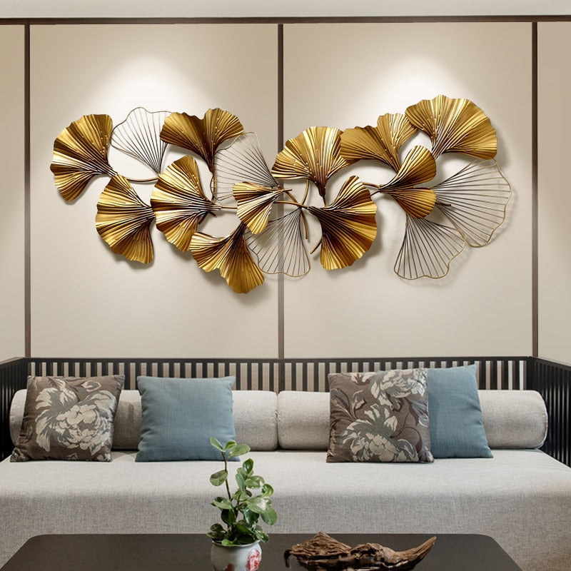 Light Luxury Iron Ginkgo Leaf 3D Wall Art- Default Title - CharmyDecor  Unique  wall decor living room, Unique wall decor, Wall decor living room