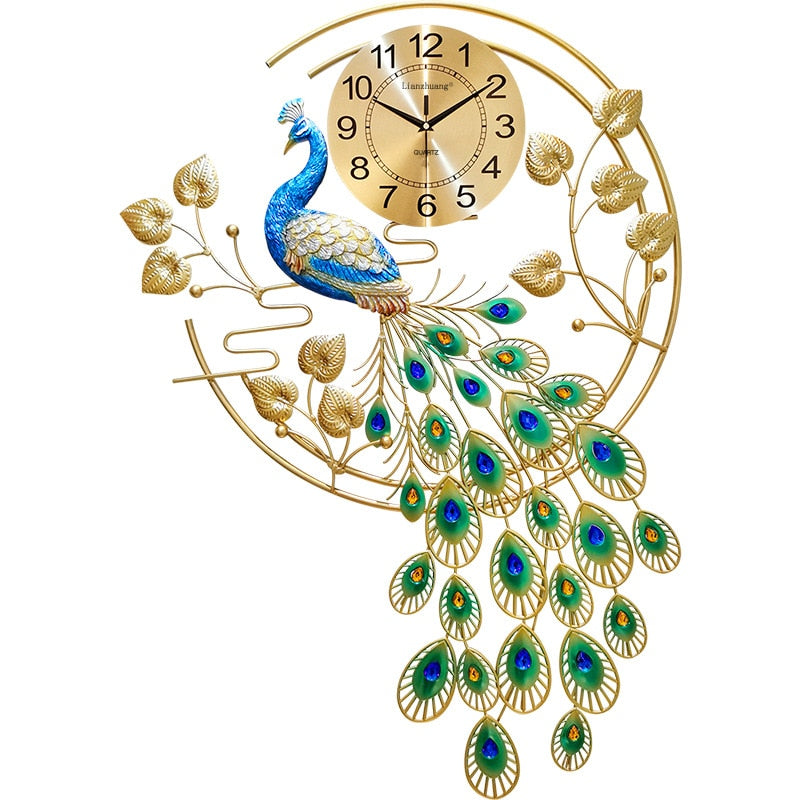 Peacock Wrought Iron Clock