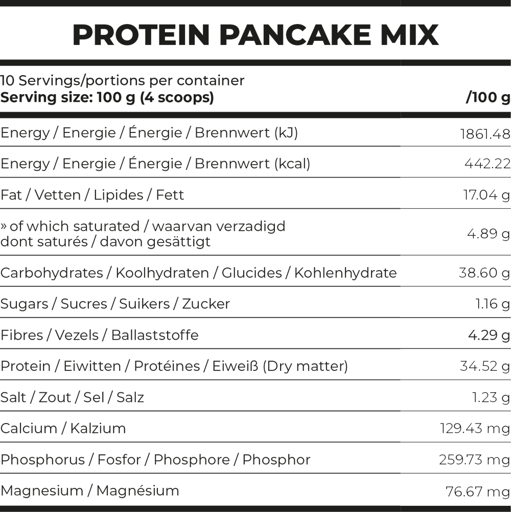Nutritionele waarden Protein Pancake Mix
