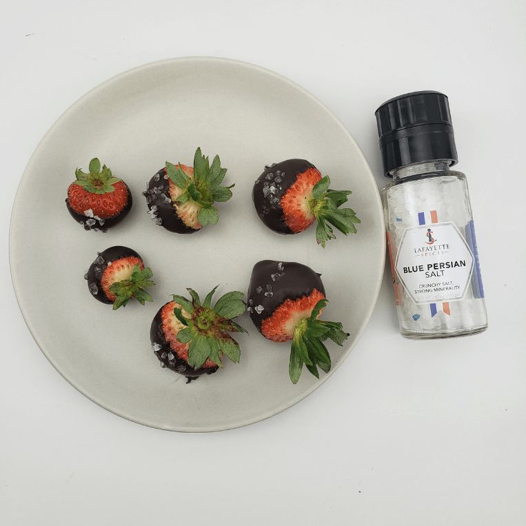 Persian Blue Salt Chocolate Dipped Strawberries Recipe