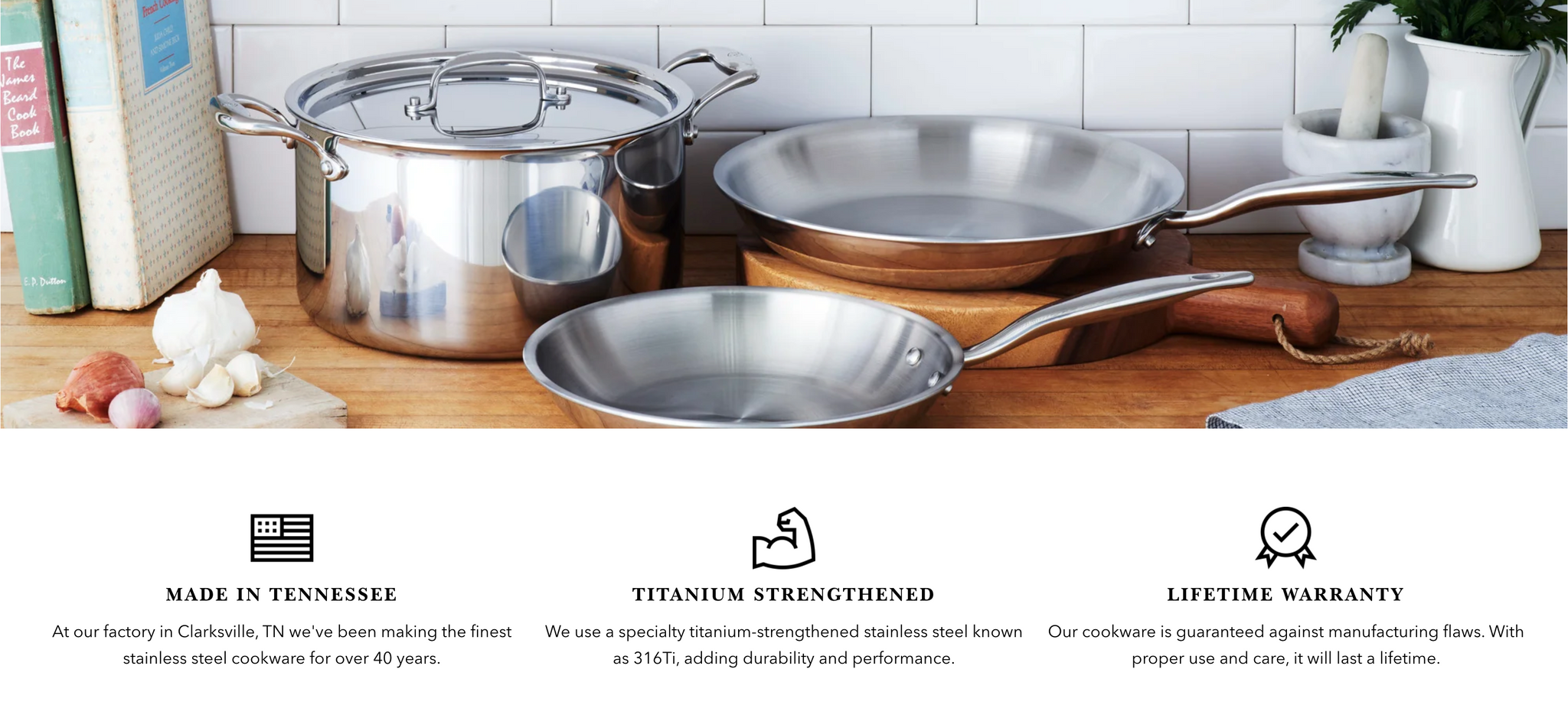 Heritage Steel  Stainless Clad Cookware Made in USA