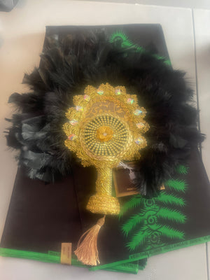 Battery operated Feather Fan - Chief Queen Royale  - Battery Powered Fans For Home