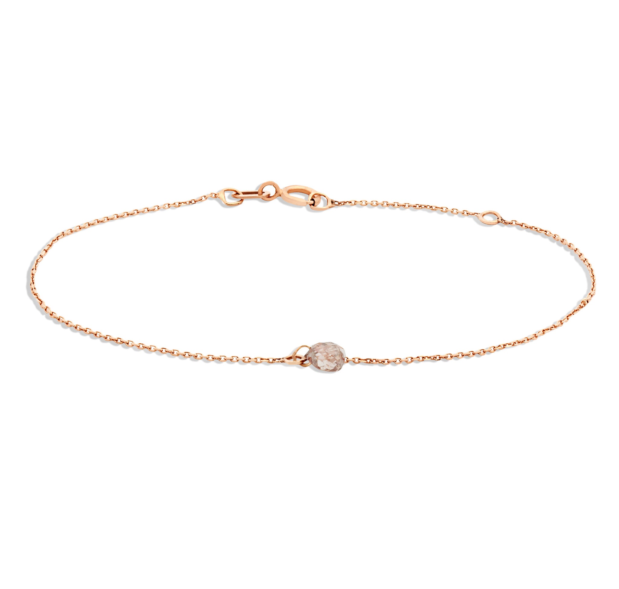 Cognac Diamond Drop Bracelet in Rose Gold - Allison Bryan Jewellery