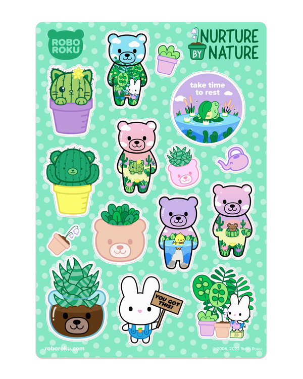 Nurture Nature Colorful Nature Scene Sticker