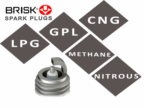 Brisk LPG CNG GPL spark plugs, silver electrode, no missfire, cars, race fuel