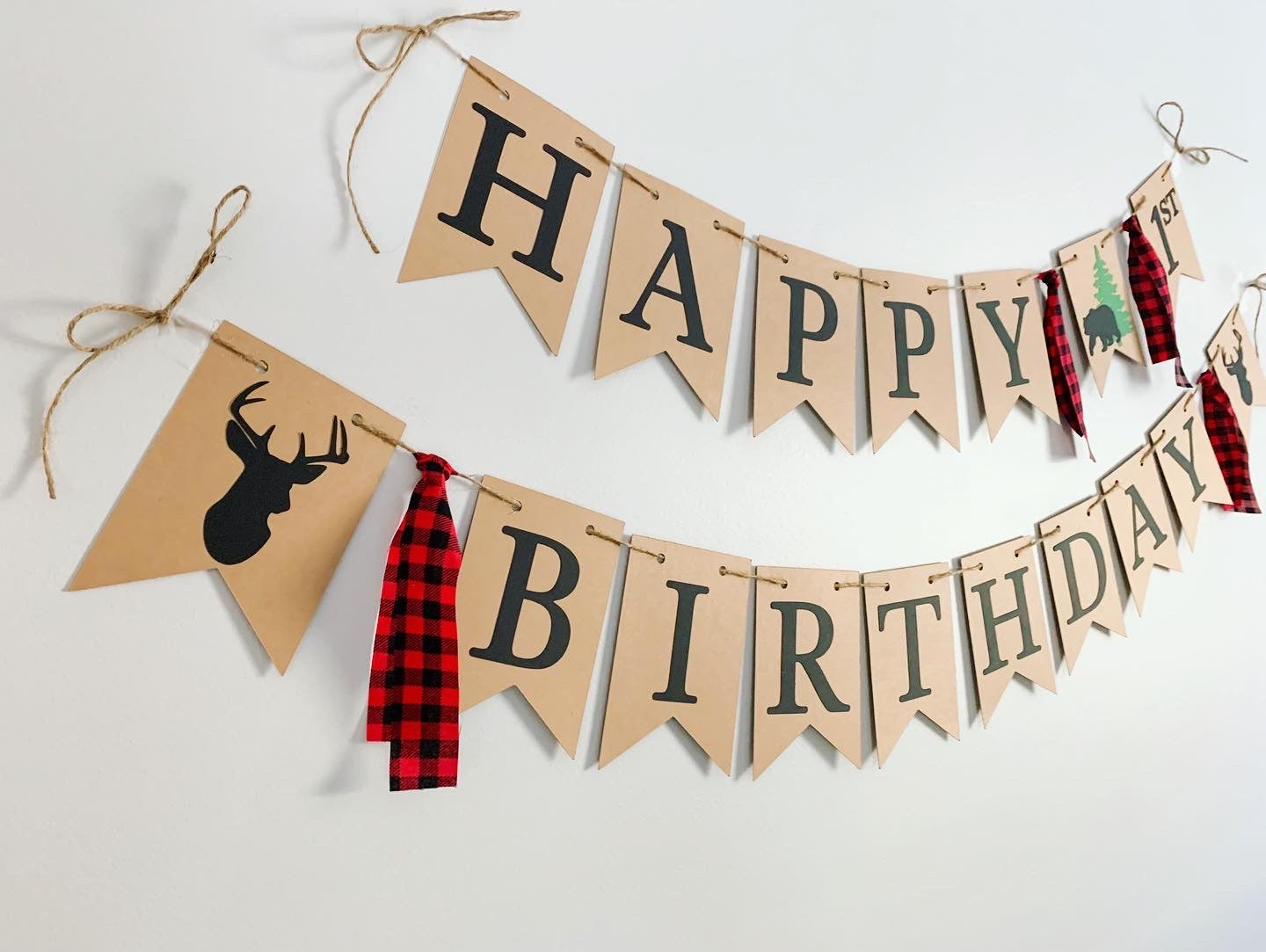 lumberjack first birthday banner