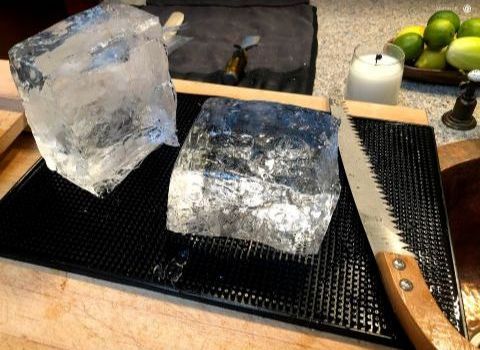 Cutting a Block of Clear Ice
