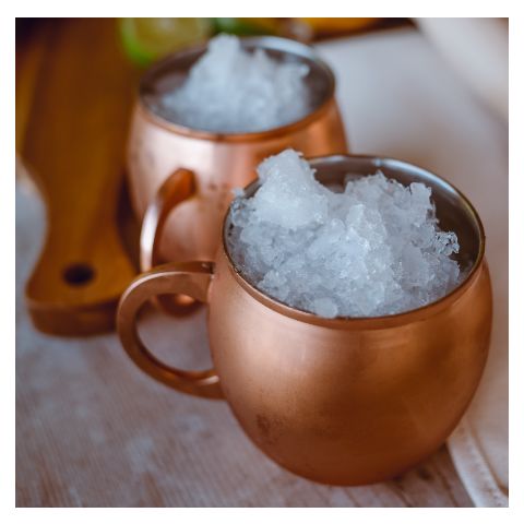 Crushed ice used for cocktails