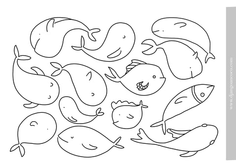 coloriage gratuit banc de poissons gratuit