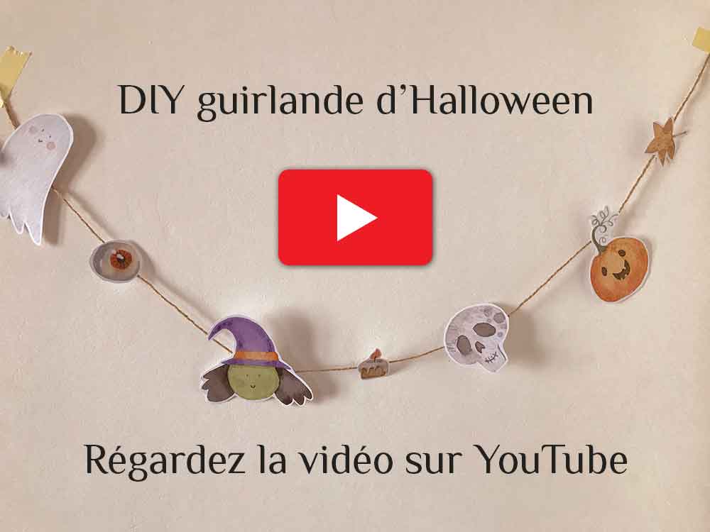 Video Youtube tutoriel facile guirlande halloween