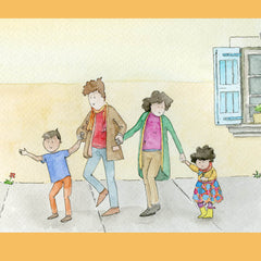 family watercolor illustration