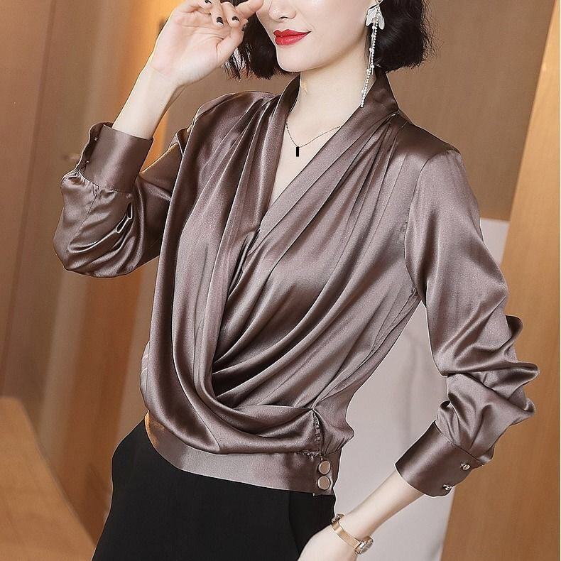 silk deep v blouse