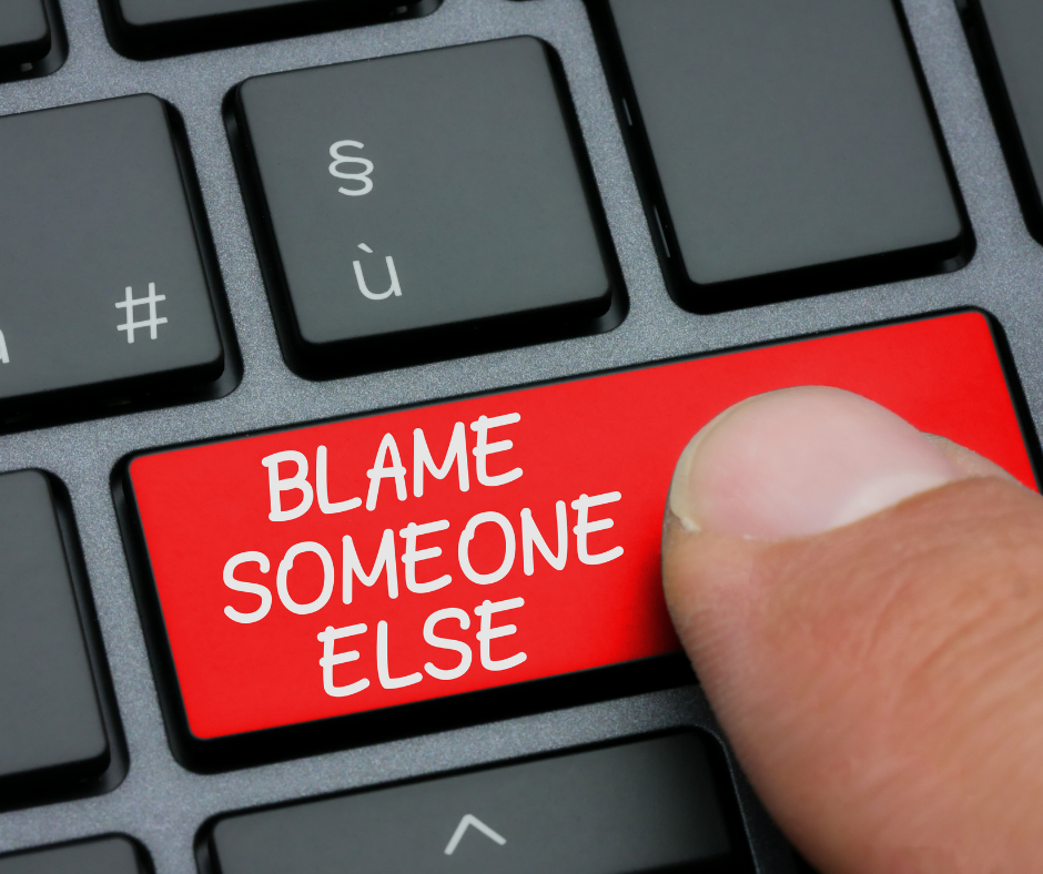 Blame someone else key on keyboard