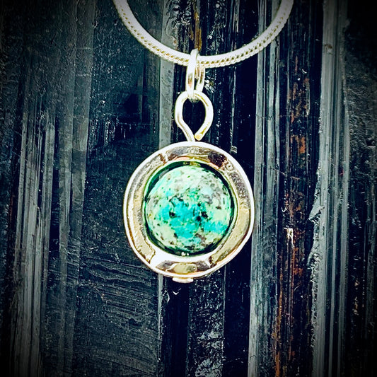 Turquoise Gemstone Spinner Necklace