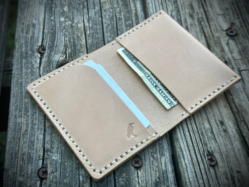 Roughlee Handmade Leather Wallet in Black Pueblo Italian Leather.