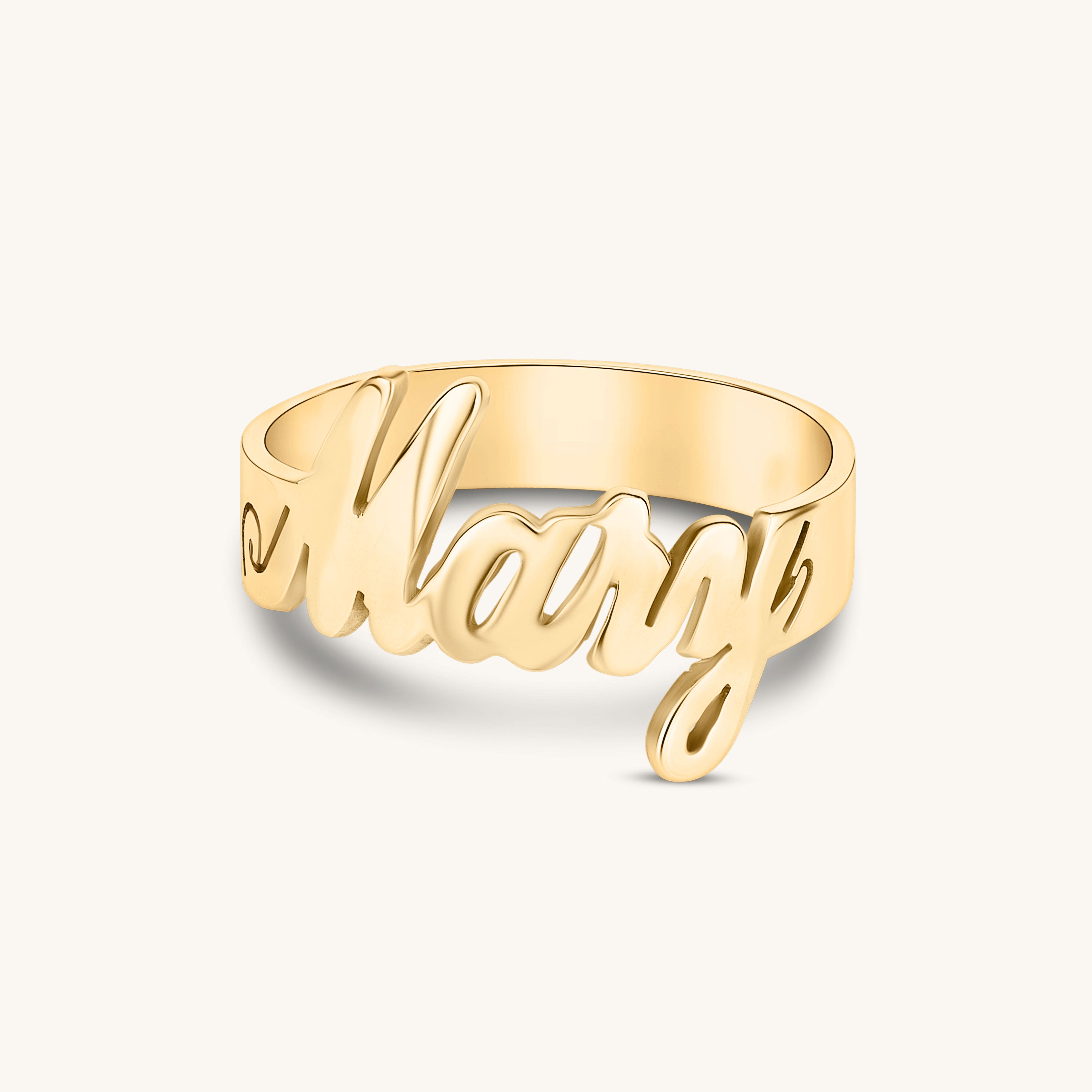 Personalized Cursive Script Name Ring