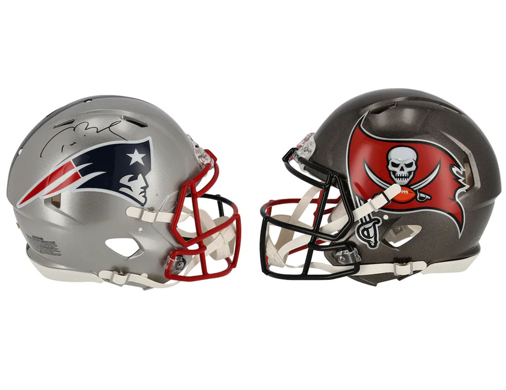 Tom Brady Tampa Bay Buccaneers & New England Patriots Autographed Half Riddell Speed Replica Helmet - Signature on Side