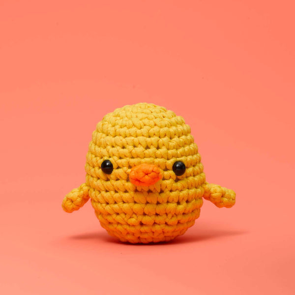 A crocheted chick.