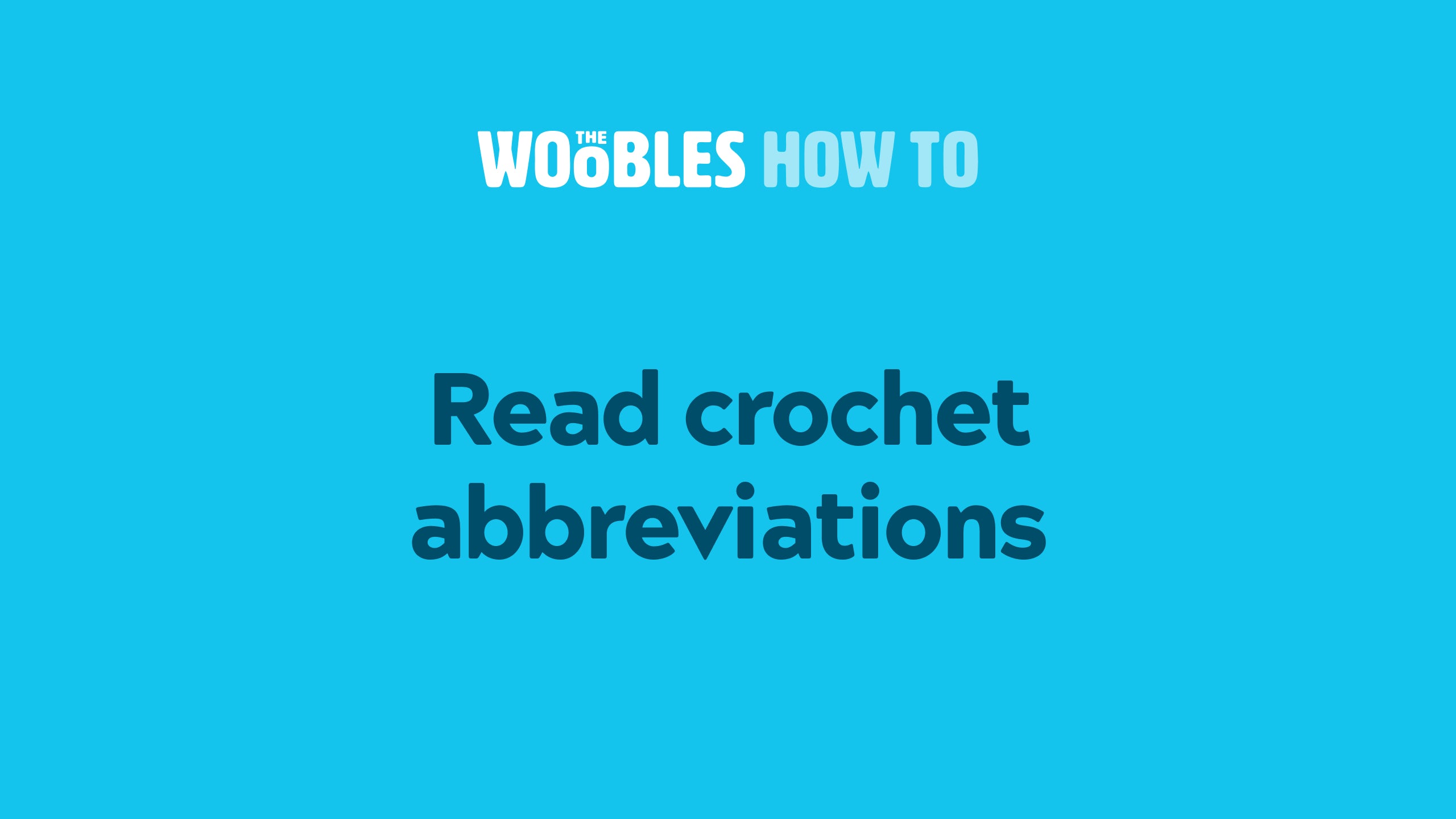 Read crochet abbreviations