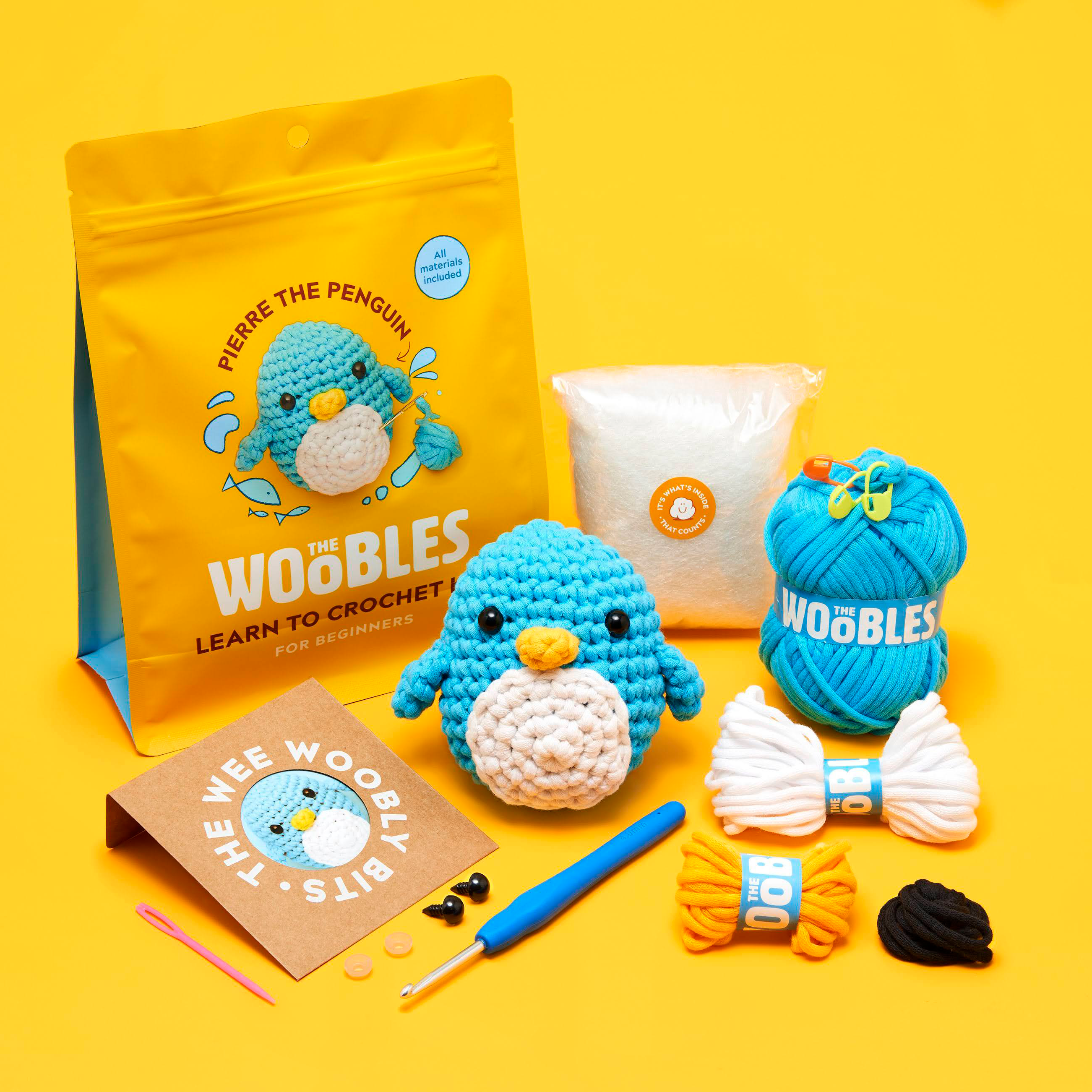 Instructions for Harry Potter x The Woobles kits: get cozy, start