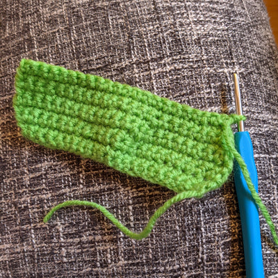 workshop participant's flat crochet piece