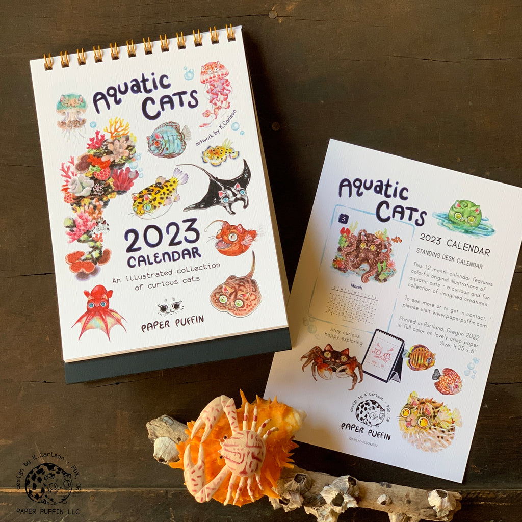 2023 Cat Calendar Aquatic Cats – Paperpuffin