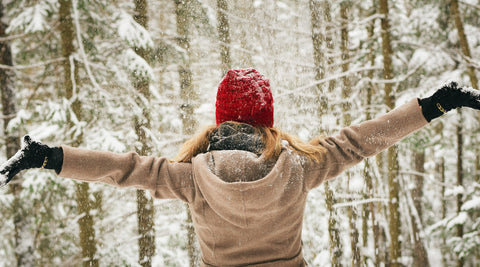 woman enjoying the winter wonderland