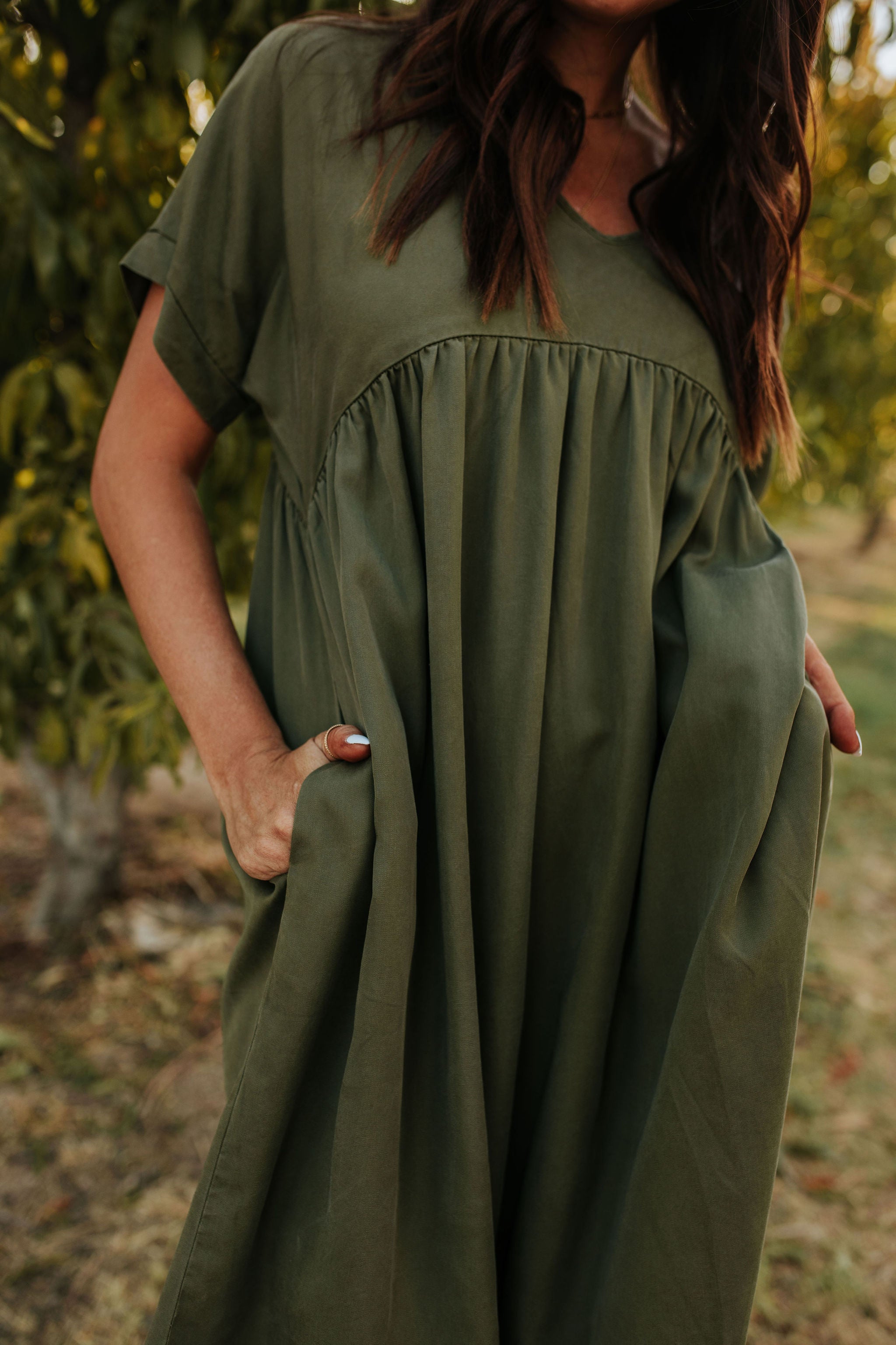 olive babydoll dress