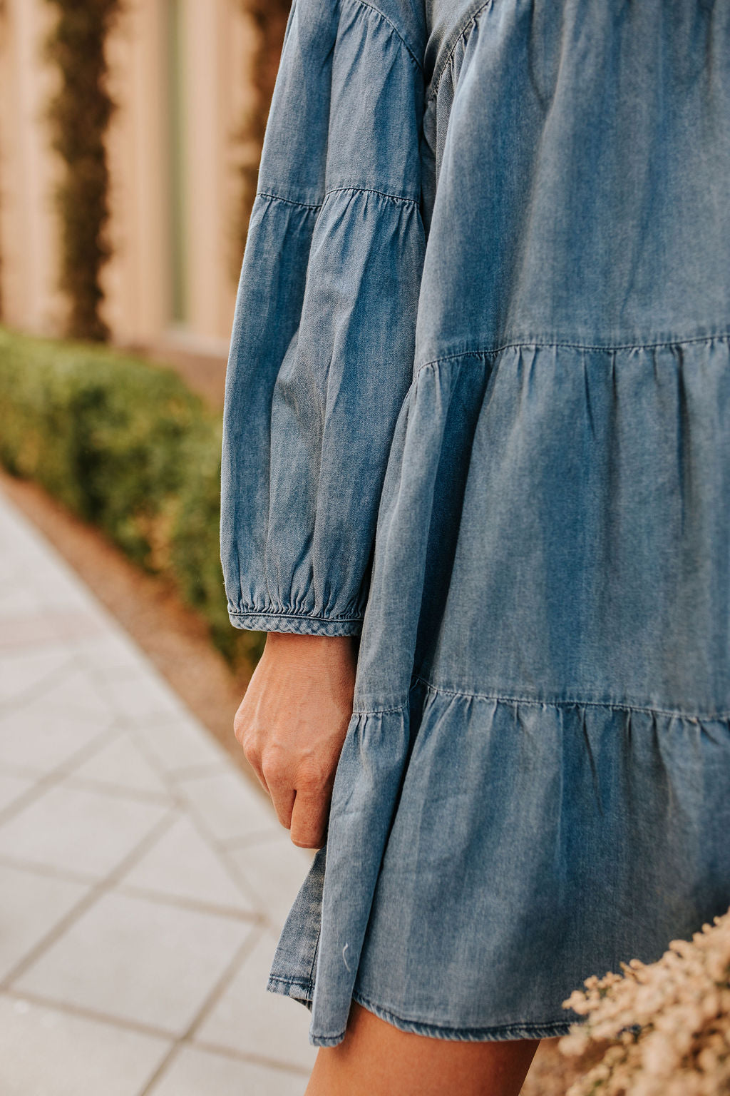 denim babydoll dress