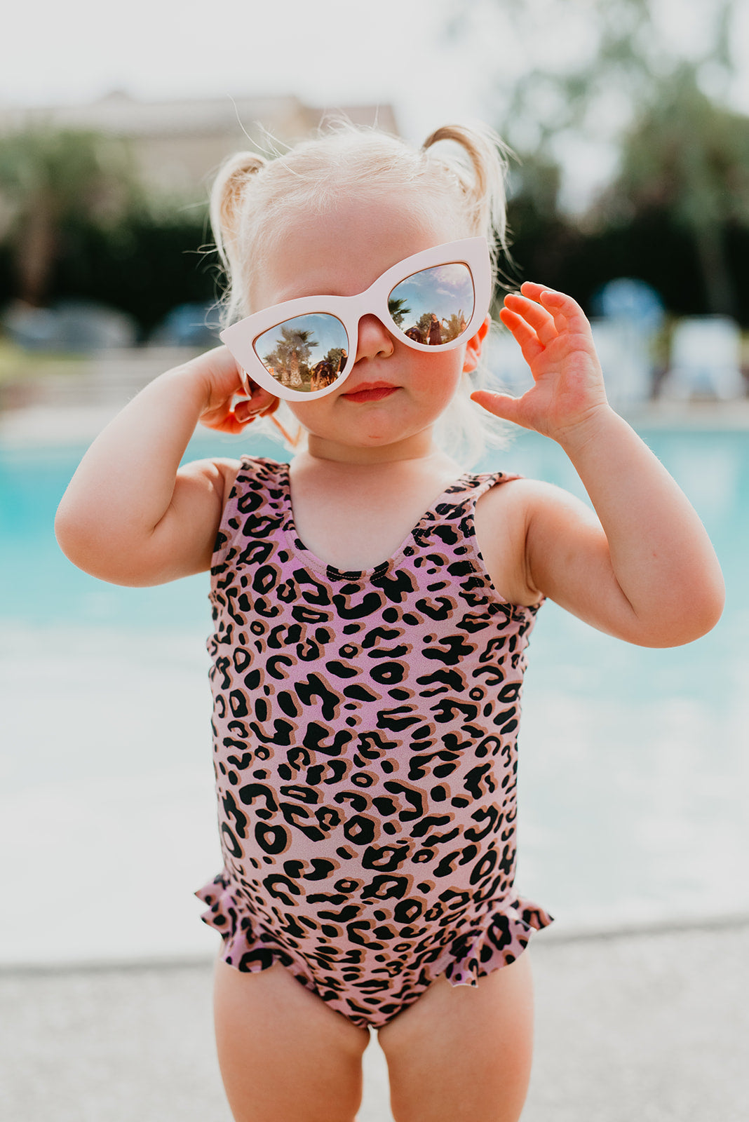 girls leopard swimsuit