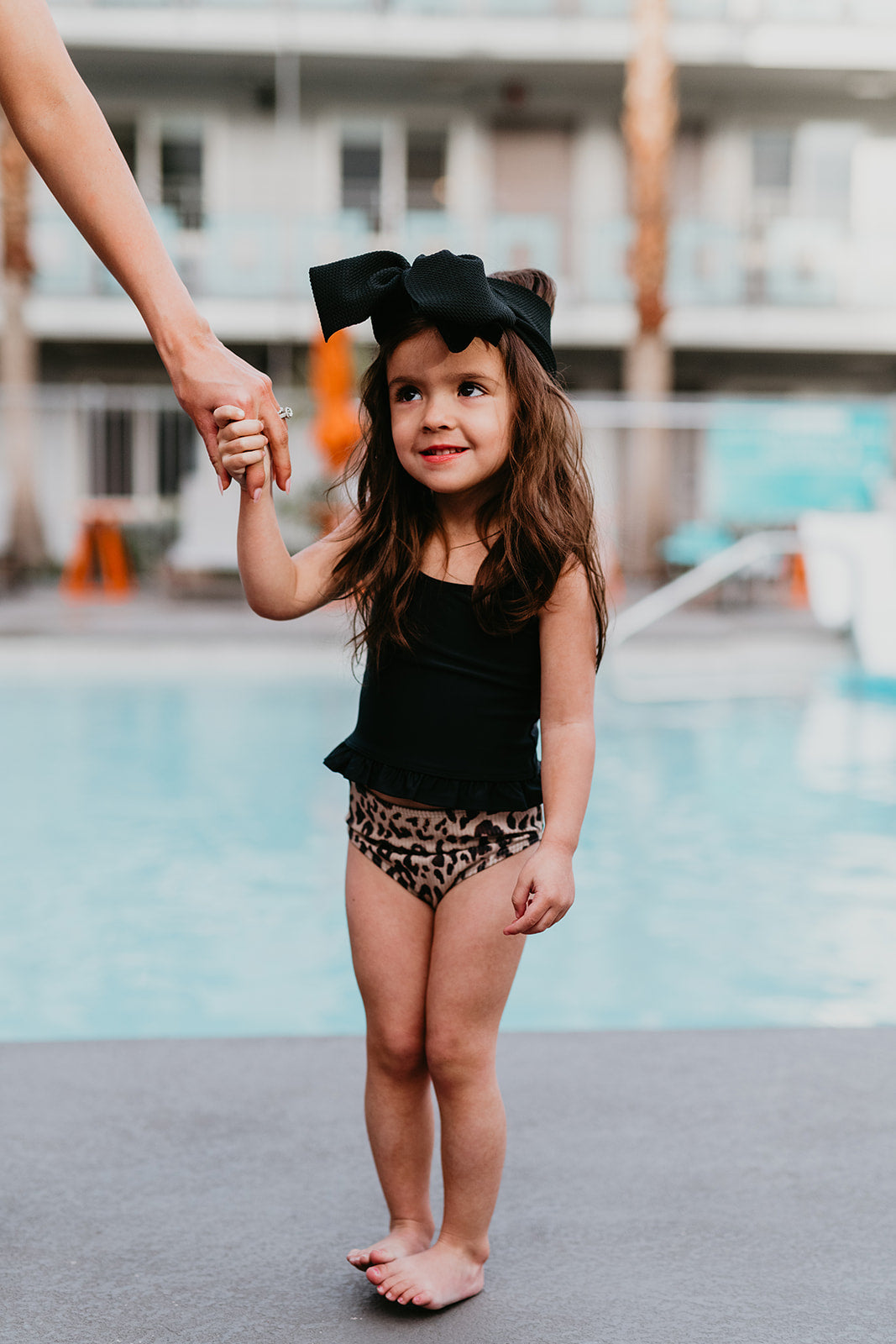 girls leopard swimsuit