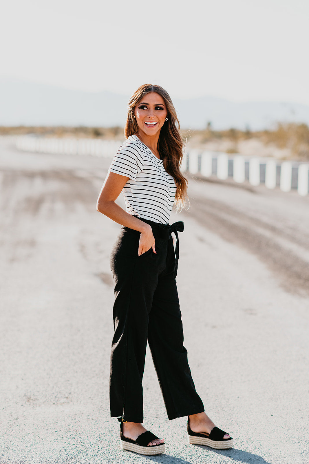 THE ESPADRILLE ANKLE STRAP WEDGES IN BLACK