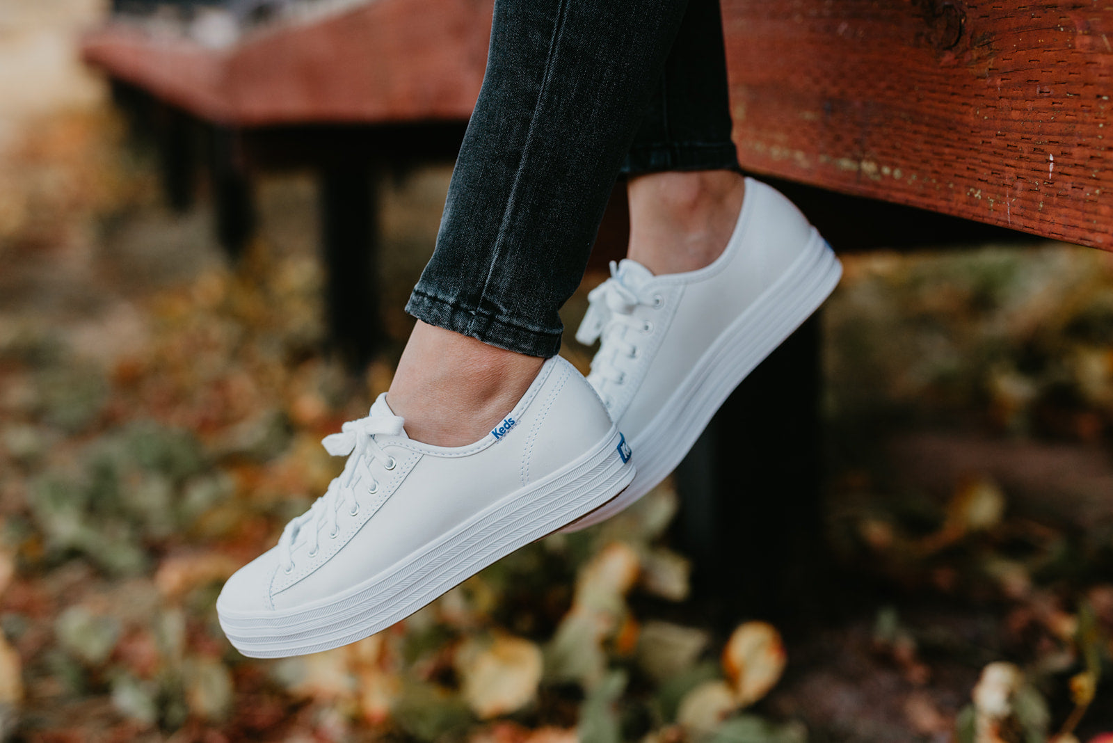 triple kick white platform sneakers